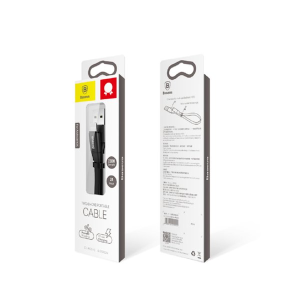 Кабель Baseus Combo Lightning + Micro USB Portable 2A, 0.23m Black (CALMBJ-01), зображення 3