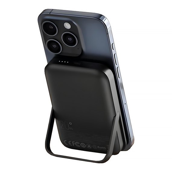 Повербанк XO PR242 PD20W Magnetic wireless 15W 5000 mAh Чорний (6920680857241), Колір: Чорний, зображення 4