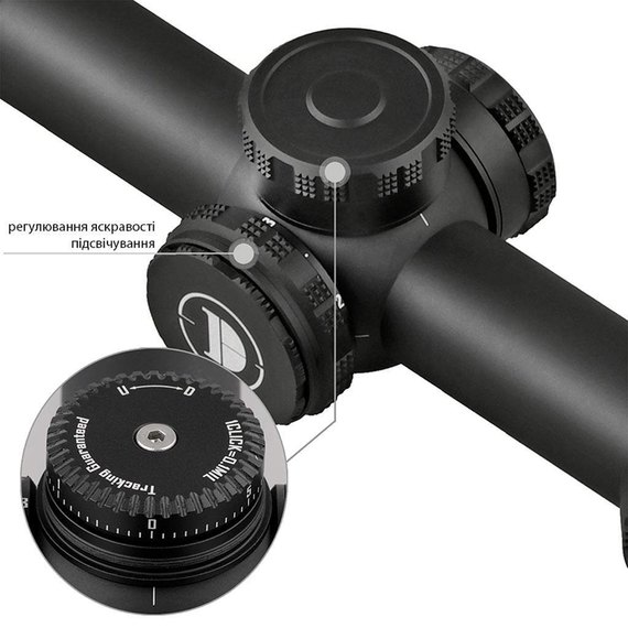 Оптический прицел Discovery Optics ED-AR 1-6x24IR FFP 30 мм, подсветка (220811-2), изображение 4