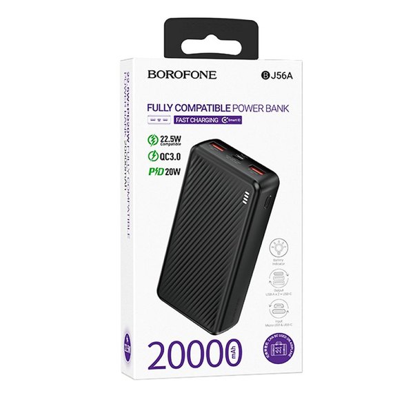 Повербанк Borofone BJ56A Graceful 22.5W+PD20W 20000 mAh Черный (6941991111822), Цвет : Чёрный, изображение 5