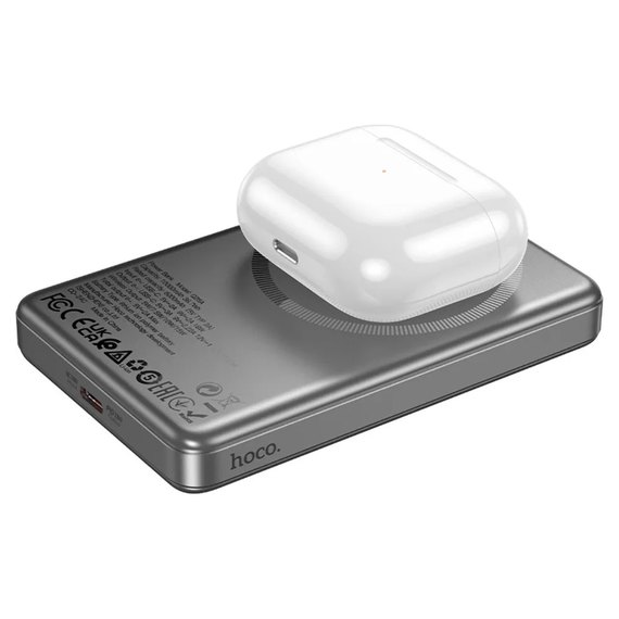 Повербанк HOCO Q26 Joy PD20W magnetic fast charging 5000 mAh Metallic Grey (6942007624039), Колір: Сірий, зображення 3