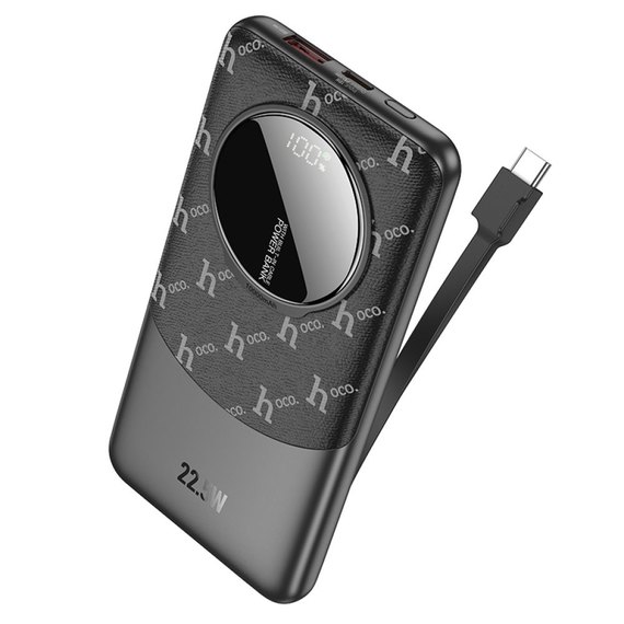 Повербанк HOCO Q29 Nobility 22.5W+PD20W with cable Type-C 10000 mAh Black (6942007633260), Цвет : Чёрный