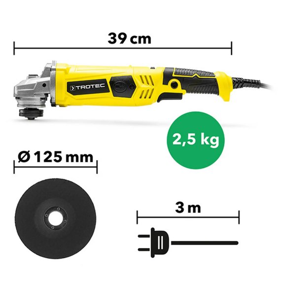 Угловая шлифмашина (болгарка) Trotec PAGS 11-125 + кейс (4440000006), изображение 3