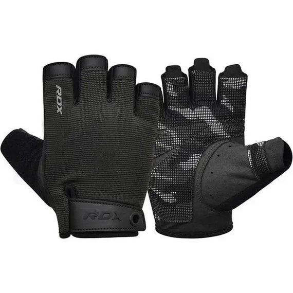 Перчатки для фитнеса RDX T2 Half Black Plus S (WGA-T2HB-S+), Размер: S, Цвет: Чёрный