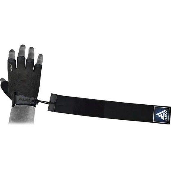Перчатки для фитнеса RDX T2 Half Blue Plus L (WGA-T2HU-L+), Размер: L, Цвет: Чёрный/Синий, изображение 4