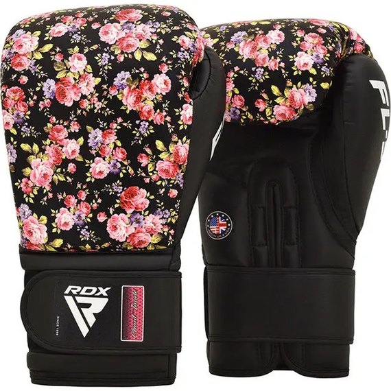 Боксерские перчатки RDX FL-5 Black 8 унц (BGR-FL5B-8oz), Вес: 8 унций, Цвет: Чёрный