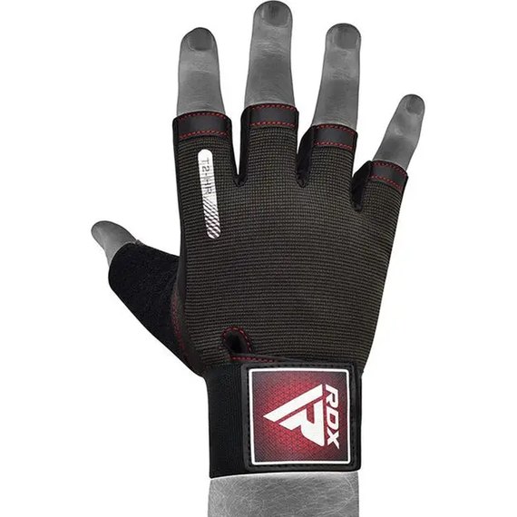 Перчатки для фитнеса RDX T2 Half Red S (WGA-T2HR-S), Размер: S, Цвет: Чёрный/Красный, изображение 4