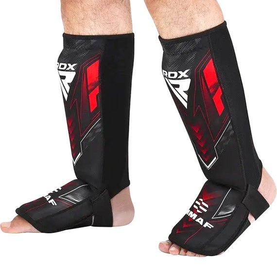 Защита голени и стопы RDX Neoprene Shin Instep IMMAF-1 Red L (SGN-IMF-1R-L), Размер: L, Цвет: Красный, изображение 3