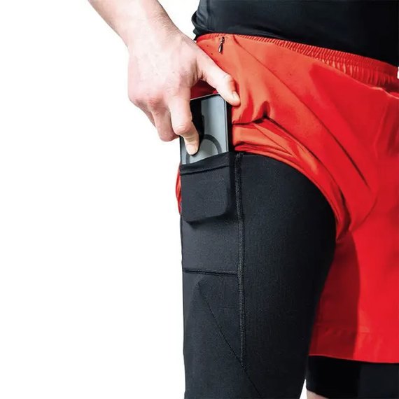 Шорты MMA компрессионные RDX T16 2 в 1 Red/Black M (MSC-T16RB-M), Цвет: Красный, Размер: M, изображение 3