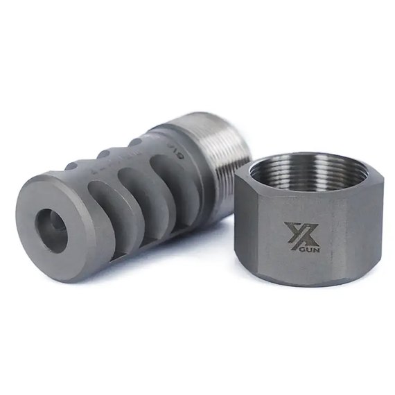 Дульный тормоз-компенсатор Xgun Muzzle кал. 30 (7.62 мм). Резьба 5/8″-24 inox (3389.00.06), Цвет: Серый, изображение 2