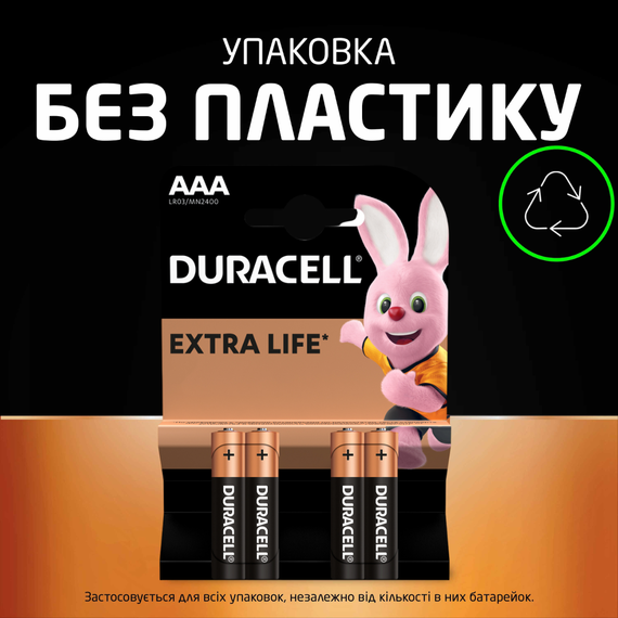 Батарейка Duracell AAA MN2400 1x4 шт (6409629), изображение 4