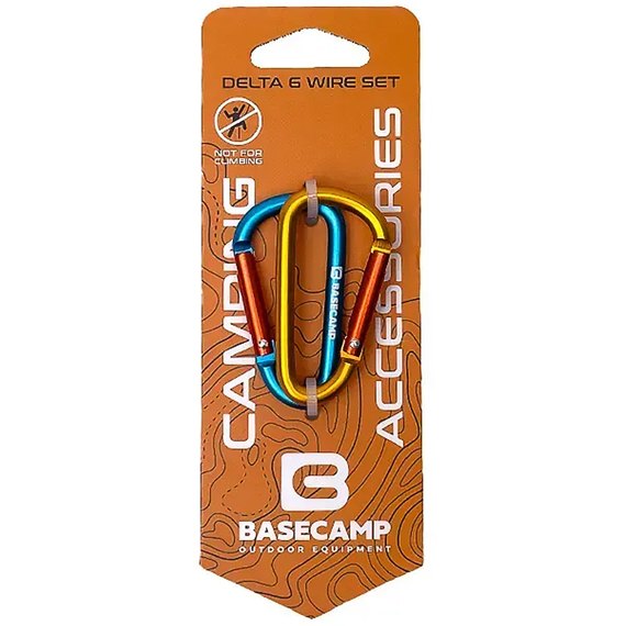 Набор алюминиевых карабинов BaseCamp Delta 6 Straight Set, 2 шт, Blue/Orange (BCP 61416)