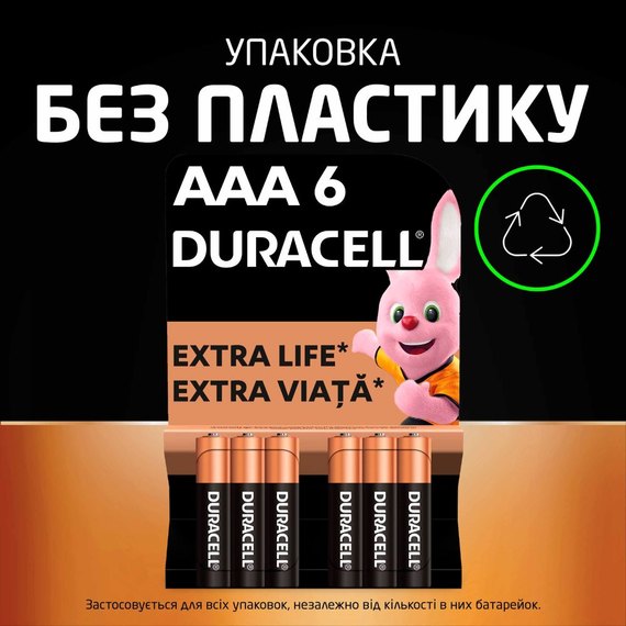 Батарейка Duracell AAA MN2400 1х6 шт (6409632), изображение 4