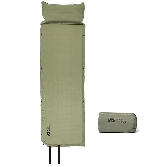 Килимок самонадувний з подушкою Mobi Garden Dot single air 30 мм NX22663003 green (6926767317042), зображення 2