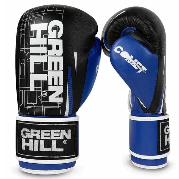 Боксерские перчатки Green Hill Comet 16 унц синие BGC-2270A, Вес: 16 унций, Цвет: Синий/Чёрный, изображение 2