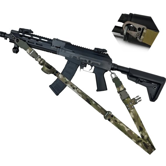 Ремень оружейный Ragnarok двухточечный с усиленным карабином (мультикам) ODIN-CARBINE-M, Цвет : Мультикам