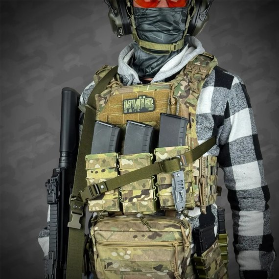 Ремень оружейный Ragnarok трёхточечный с усиленным карабином (олива) HEL-CARBINE-O, Цвет : Олива, изображение 5