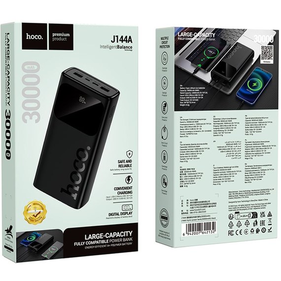Повербанк HOCO J144A Hymn 30000 mAh Black (6942007642132), изображение 5