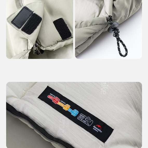 Спальний мішок Naturehike M180 NH20MSD02 правий сірий (6975641886600), Сторона застібки: Права, зображення 5