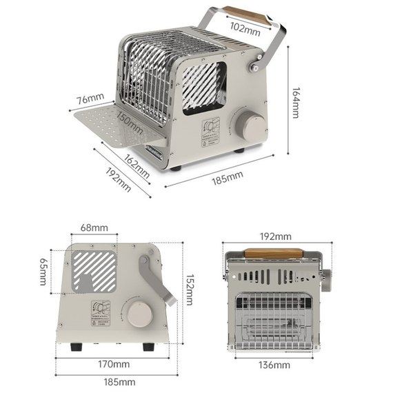 Міні-обігрівач касетний Naturehike CNK2300CW018 сірий (6976507666855), зображення 4