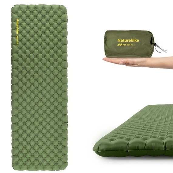 Надувной коврик Naturehike CNK2450WS014 186 см с мешком для надувания, зеленый (6976023926808), изображение 2