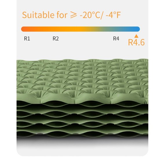Надувний килимок Naturehike CNK2450WS014 196 см з мішком для надування, зелений (6976023926778), зображення 5