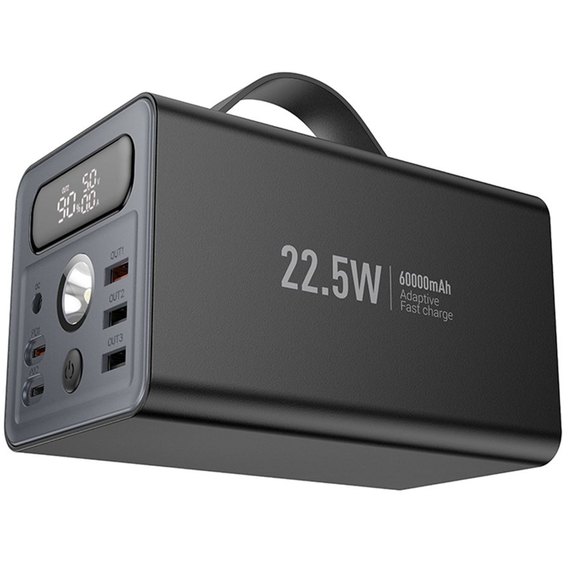 Повербанк HOCO J138 Distant 22.5W+PD20W+DC12V 60000 mAh Black (6942007638524), изображение 2