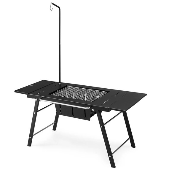 Стіл складний для барбекю Naturehike CNK2350CF018 сталевий чорний (6976507663960)