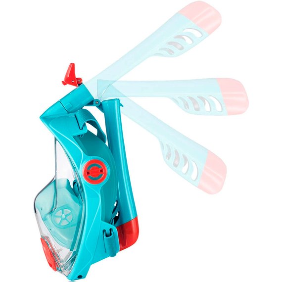 Полнолицевая маска для дайвинга Aqua Speed Spectra 2.0 KID 7080 бирюзовый, детская р. S (248-02)