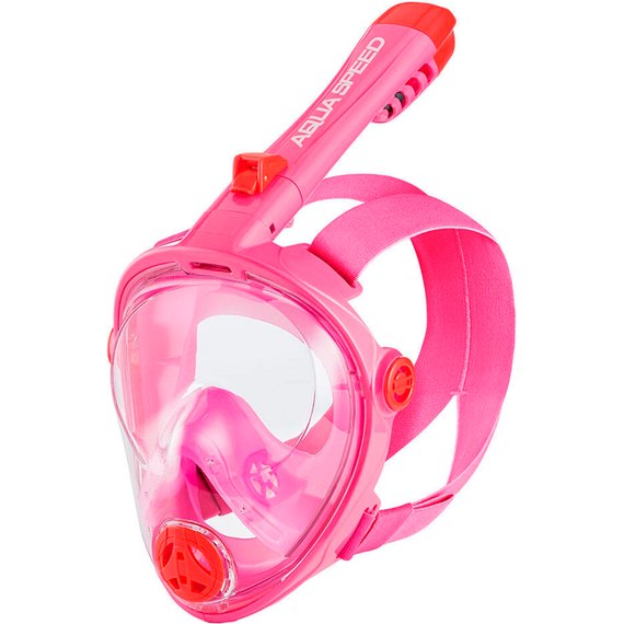 Полнолицевая маска для дайвинга Aqua Speed Spectra 2.0 KID 7085 розовый/красный, детская р. L (248-03)