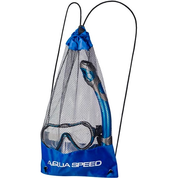 Маска и трубка для плавания Aqua Speed Java + Elba 8205 синий OSFM (614-11)