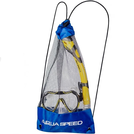 Маска и трубка для плавания Aqua Speed Java + Elba 8206 желтый OSFM (614-18)