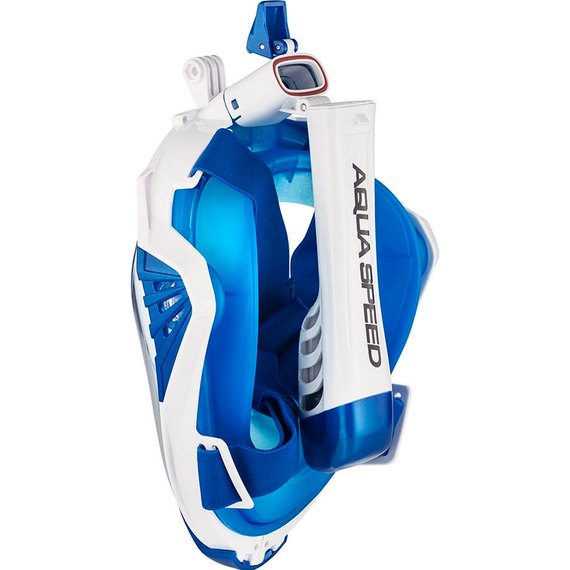 Повнолицева маска для дайвінгу Aqua Speed ​​Drift 7086 білий/синій. S/M (249-51)