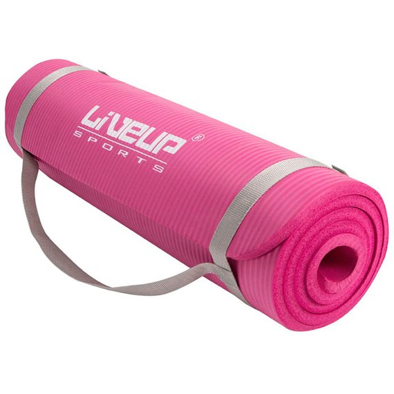 Килимок для тренувань LiveUp NBR MAT рожевий 180x60x1.2 см (LS3257-p)