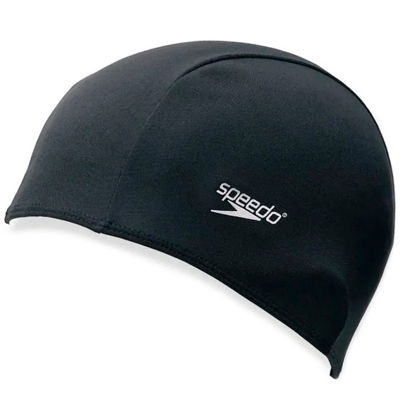 Шапочка для плавания Speedo Polyester Cap взрослая, черная (8-710080000-1 )