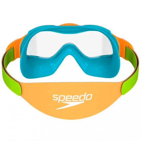 Маска для плавания Speedo Sea Squad Mask JU бирюзовый/оранжевый/салатовый, детская OSFM (8-0876314645), изображение 3