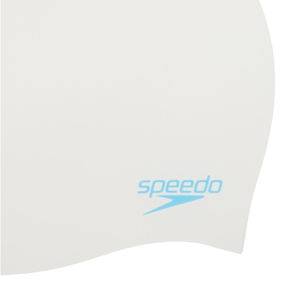 Шапочка для плавання Speedo Plain Moud Silc Cap JF/JM/JU дитяча, біла (8-7099017621), зображення 3