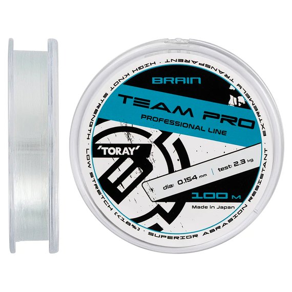 Ліска Brain Team Pro 100m 0,154mm 2,3kg (1858.26.95), Діаметр, мм : 0.154 мм