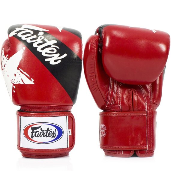 Боксерские перчатки Fairtex BGV1 Nation Print Red 14 ун (BGV1_Print_14oz_Red), Вес: 14 унций, Цвет: Красный
