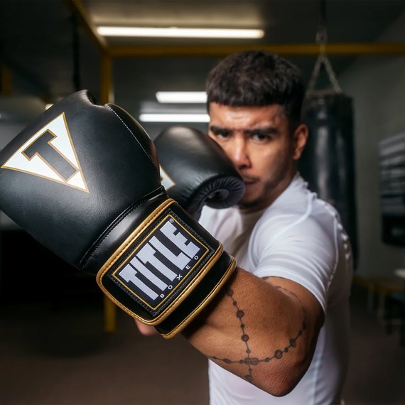 Боксерські рукавички Title Boxeo Mexican Leather Quatro Black/White 16 ун (BATGE4 16 oz BK/WH), Вага: 16 унцій, зображення 5