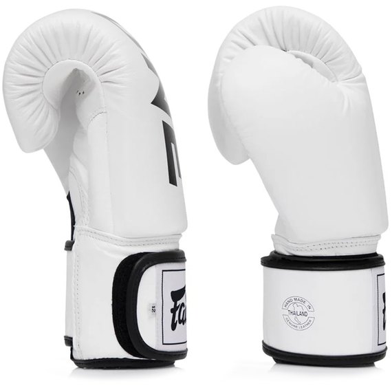 Боксерские перчатки Fairtex BGV1-ONE (натуральная кожа) White 12 ун (BGV1-ONE_12oz_White), Вес: 12 унций, Цвет: Белый, изображение 4