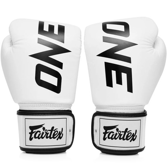 Боксерские перчатки Fairtex BGV1-ONE (натуральная кожа) White 14 ун (BGV1-ONE_14oz_White), Вес: 14 унций, Цвет: Белый, изображение 2