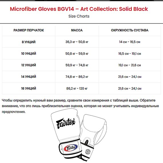 Боксерские перчатки Fairtex BGV14SB Black 14 ун (BGV14SB_14oz_Black), Вес: 14 унций, изображение 4
