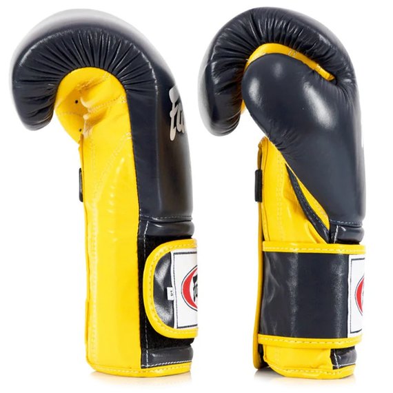 Боксерские перчатки Fairtex BGV9 Mexican Blue/Yellow 14 ун (BGV9_Mexican_14oz_Blue/Y), Вес: 14 унций, изображение 4