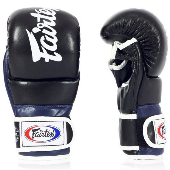 Рукавички для ММА Fairtex FGV18 Black/Blue L (FGV18_L_Black/Blue), Розмір: L, зображення 3