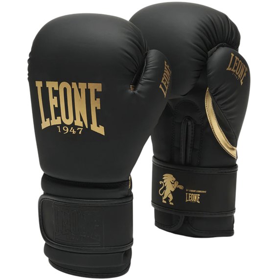 Боксерские перчатки Leone GN059D Black/Gold 10 ун. (GN059D_Bl/Gold_10oz), Вес: 10 унций