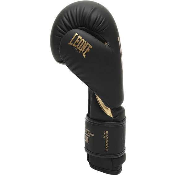 Боксерские перчатки Leone GN059D Black/Gold 16 ун. (GN059D_Bl/Gold_16oz), Вес: 16 унций, изображение 3