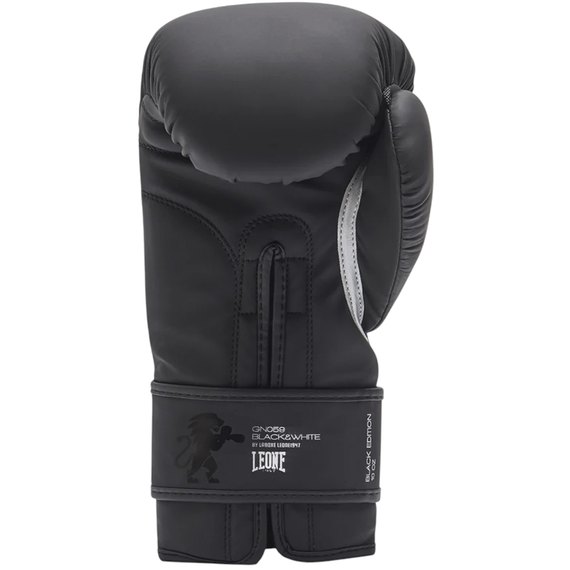 Боксерские перчатки Leone Mono Black 16 ун. (GN059_Bl/White_16oz), Вес: 16 унций, Цвет: Чёрный, изображение 4