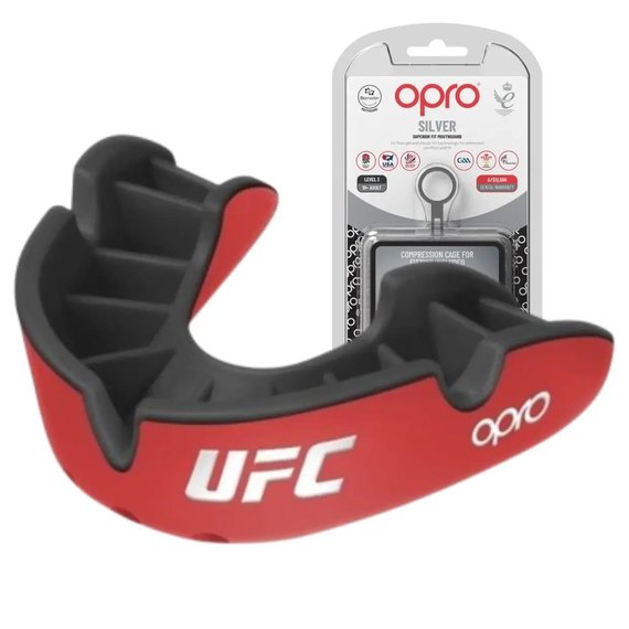 Капа для бокса OPRO Silver UFC (возраст 11+) Red/Black (ufc.102514002)