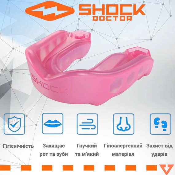 Капа для бокса Shock Doctor Gel Max (возраст 11+) Hot Pink (art. 6200-PK-AD), Цвет: Розовый, изображение 2
